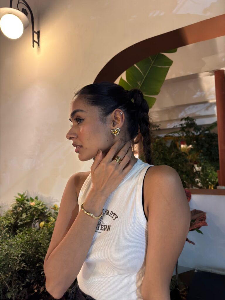 Dual Shade Heart Earrings | PVD Gold Plated | Annjueri