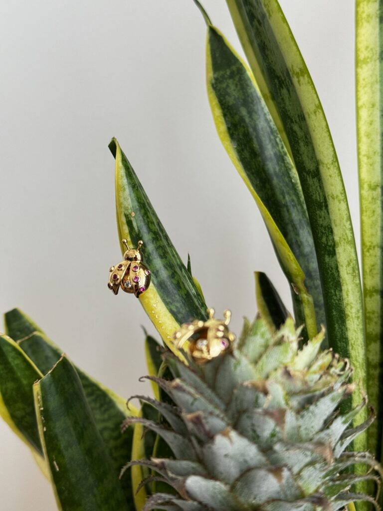 Coccinelle Ladybug Earrings | 18K Gold Plated | Annjueri