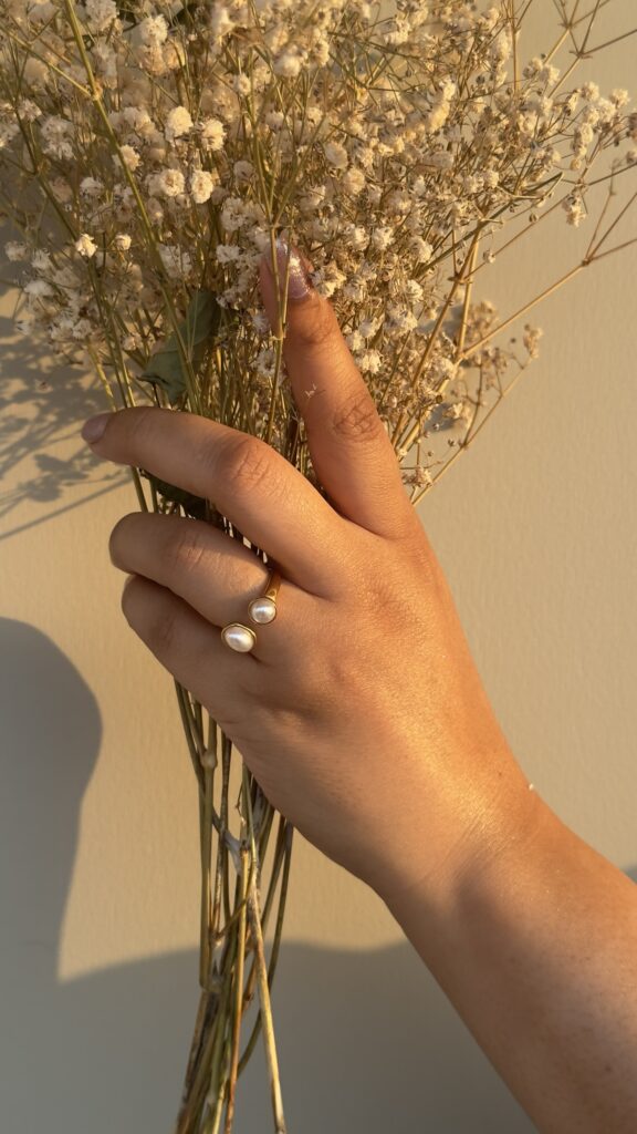 Twin Pearl Dome Ring | Size 7